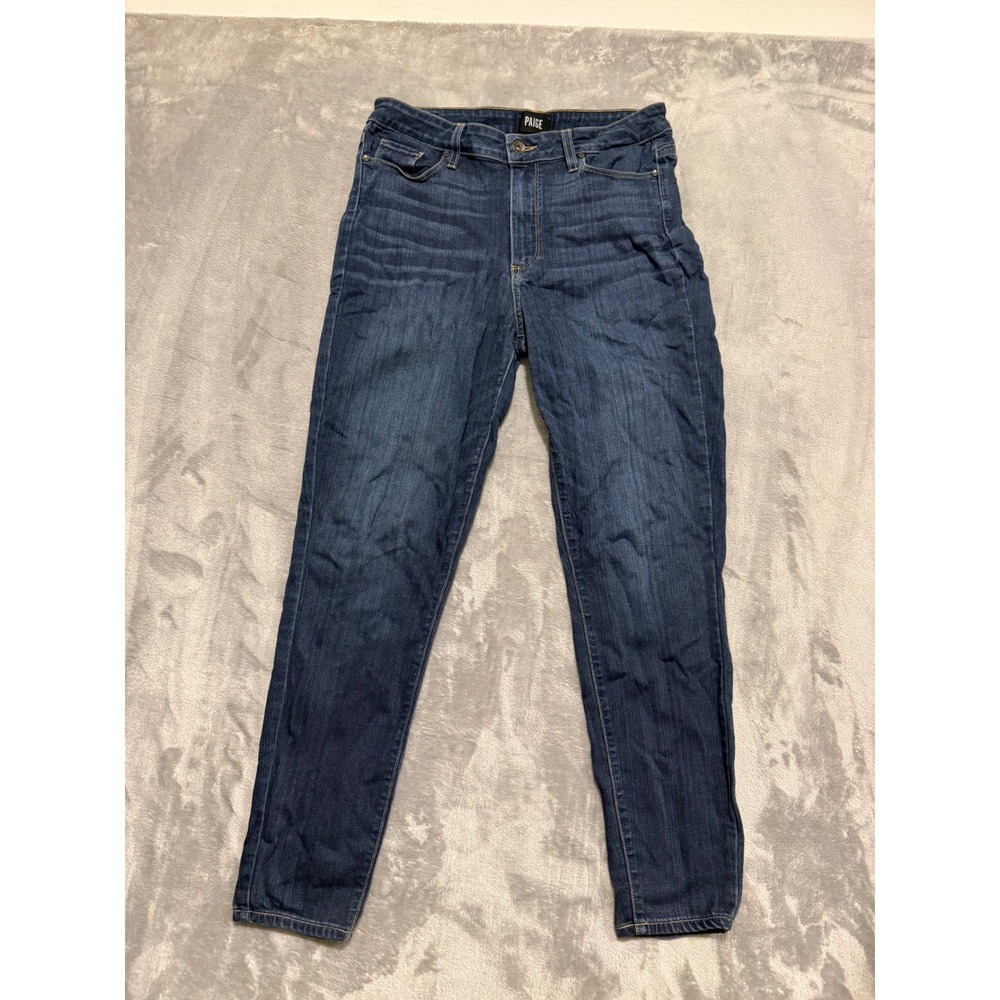 Paige Jeans Womens 30 Dark Blue Hoxton Ankle High Rise Skinny Stretch Denim